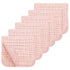 Looxii 100% Cotton Muslin Burp Cloths Large 20''x10'' Extra Soft and Absorbent 6 Pack for Boys and Girls Shell Pink