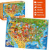 QUOKKA 300 Piece Floor Puzzles for Kids Ages 10-12, 3X Set Learning Space USA and World Maps