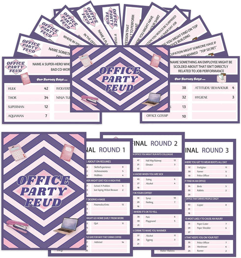 Office Party Feud Game Set, Trivia Activity Games for Team Building, Office Party Supplies