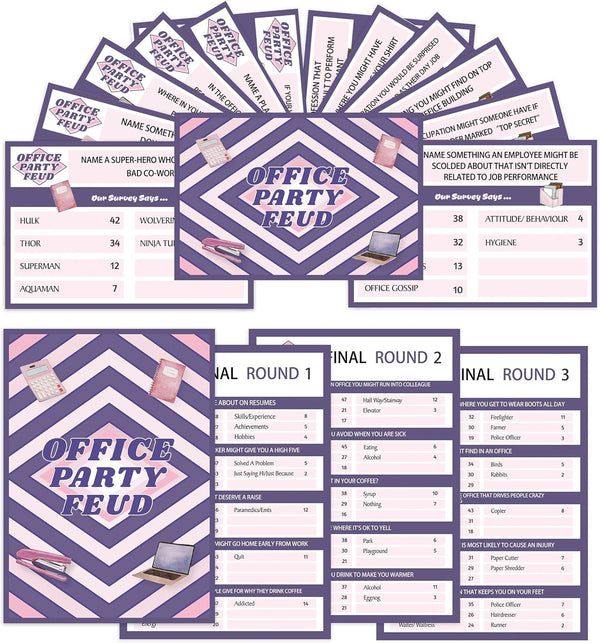Office Party Feud Game Set, Trivia Activity Games for Team Building, Office Party Supplies