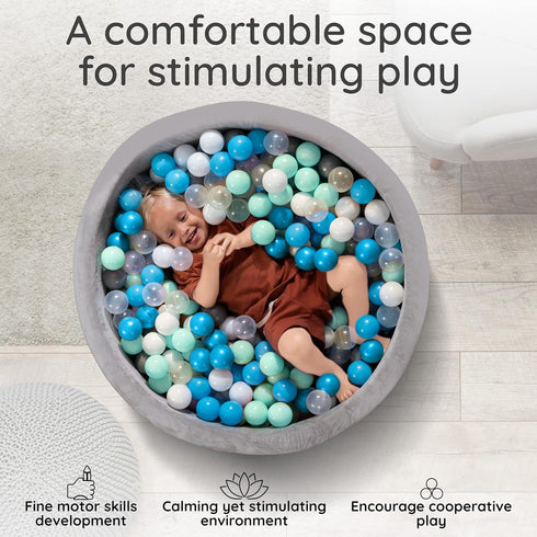 Fulton & Ivy (35"x11.8") 1-3 Premium Baby and Toddler Ball Pit | Easy to Clean Memory Foam Ball Pit Made with Non-Toxic