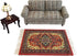 Brown Dollhouse Sofa Couch, Miniature Living Room Furniture Loveseat, 1/12 Scale, Accessories for 6 inch Dolls