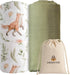 Muslin Swaddle Blankets for Newborns, Green & Forest 2-Pack Soft Viscose derived