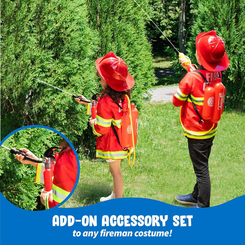 Born Toys Fireman Costume for Kids Ages 3-7, Washable Firefighter Dress Up Clothes for Play