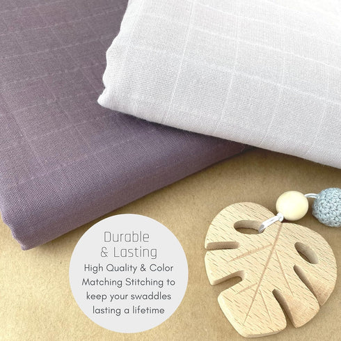 MOZAH 100% 2 Pack Organic Muslin Swaddle Blankets - Cotton for Girl and Boy - Receiving Blanket - of Baby Swaddle