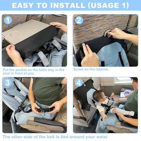 Baby Airplane Bed, Baby Travel Essentials for Flying, Toddler Airplane Seat Extender Must Haves, Plane Portable High