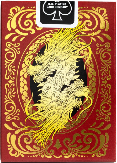 Bicycle Red Dragon Gold Foil Premium Playing Cards, 1 Deck