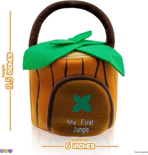 Play22 6-Piece Set Plush Talking Jungle Animals with Carrier for Kids, Babies & Toddlers - Elephant, Tiger, Lion