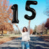 KatchOn Giant Black 15 Balloons Number - 40 Inch Happy 15th Birthday Decorations for Boys, 15 Birthday Balloons