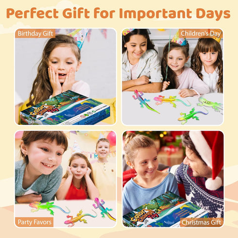 '-16pcs 3+ Lizard Series Temperature Color Changing Bath Toys,Water Table Toy for Easter Egg Fillers,Goodie Bags