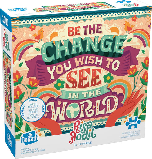 Goliath Risa Rodil 1000-Piece Puzzle - Be The Change in The World with Poster, Completed Size 26.75 x 18.26 Inches