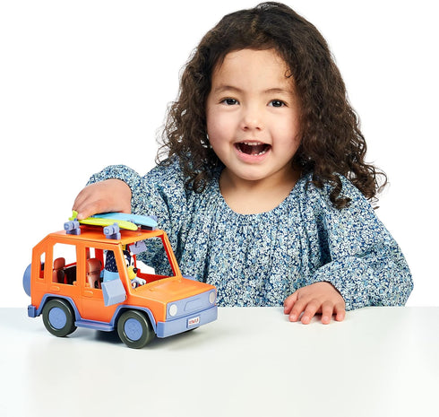 Bluey 4WD Family Vehicle with 1 Figure and 2 Surfboards - Customizable Adventure Car for Ages 3+