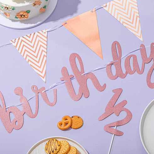 Boao Pre-Strung Half Birthday Decorations Set, Glitter 1/2 Half Year Cake Topper, 6 Months Happy Banner for Baby Shower