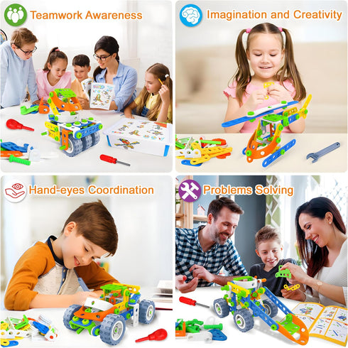 12 1 4 5 6 7 8+ 152 4-8 5-7 8-12, MOONTOY in STEM Toys for Year Old Boy Gifts, PCS Educational Building Toys for Kids
