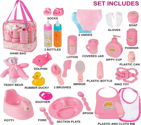 Set 6 Set (38 Set) fash n kolor My Sweet Baby Disappearing Doll Feeding | Baby Care Piece Doll Feeding pc