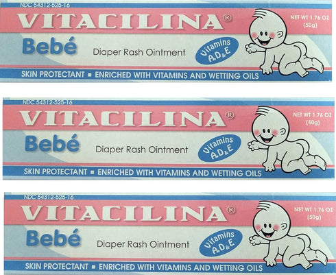 Vitacilina Bebe Diaper Rash Ointment, 1.76 Ounces, 3 Pack