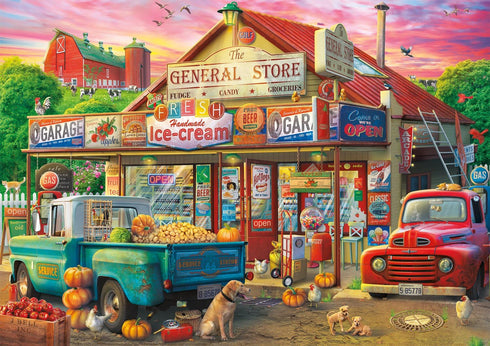 Buffalo Games Country Store, 500 Piece Jigsaw Puzzle, Multicolor, 21.25"L x 15"W