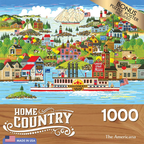 RoseArt Americana 1000 Piece Jigsaw Puzzle for Adults - Home Country Theme