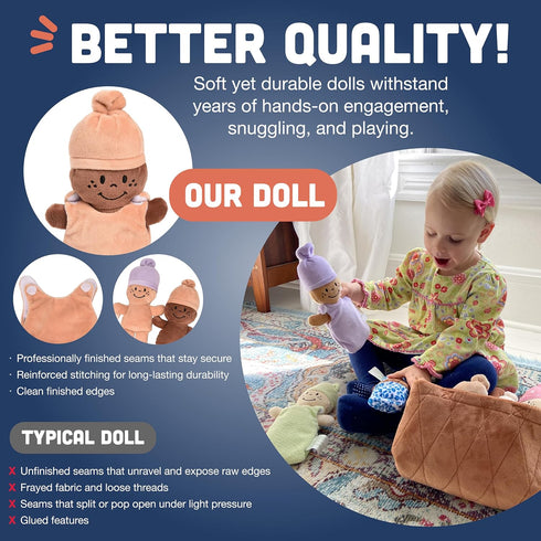 Cre8tive Minds Set 6 Creative Minds Basket of Babies Soft Baby Dolls, Sensory Toys, Multicultural, Diversity, Inclusion