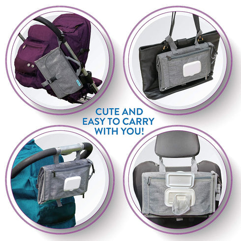 Kopi Baby Portable Diaper Changing Pad - Baby Diaper Changer Travel Bag with Wipes Pocket, Smart Design Portable