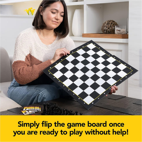 Chess Made Simple - Beginner Learning Chess Set with Board and Pieces for 2-Player Strategy Game, Ages 8+