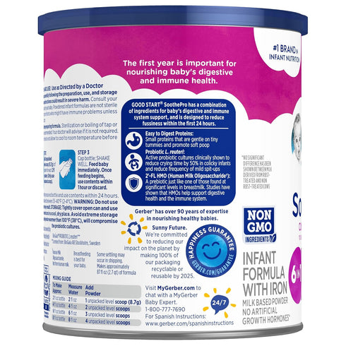 Gerber Good Start Baby Formula Powder, SoothePro Comforting Probiotics, Stage 1, 12 Ounces