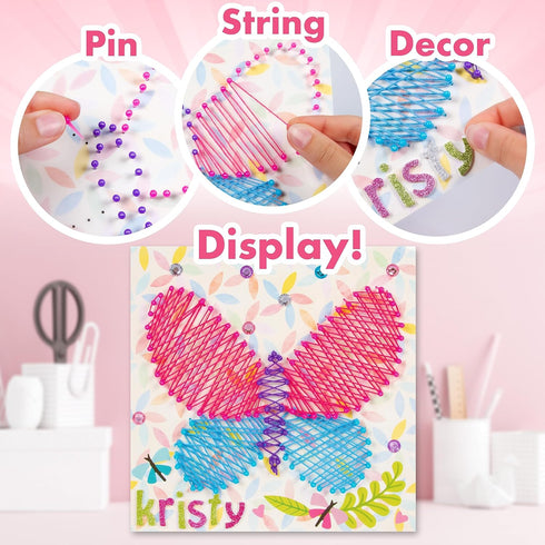 6+ 4 1 Creative Kids String Art Kit for Kids Age | Fun Projects in String Art Craft Kit Flower, Heart, Rainbow
