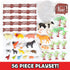 Sunny Days Entertainment Farm Animals Bucket – 56 Piece Toy Play Set for Kids with Storage Bucket