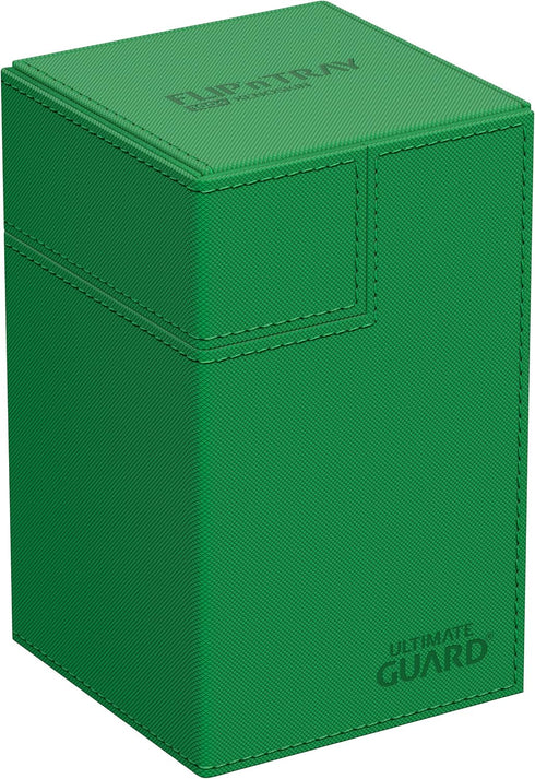 Ultimate Guard Flip 'n' Tray 100+ Deck Case for 100 Double-Sleeved TCG Cards + Dice Tray, Green