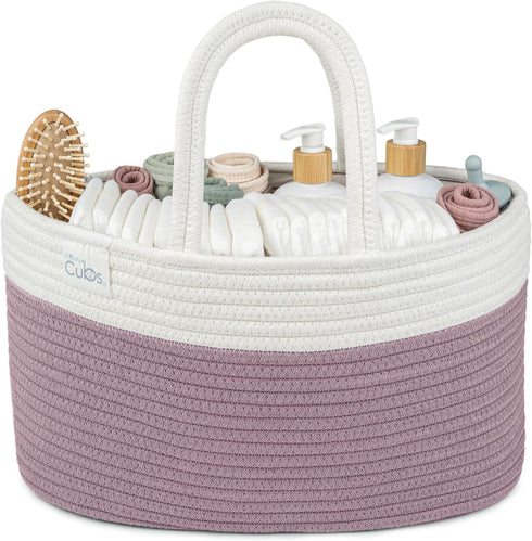 Comfy Cubs Diaper Caddy Organizer, Large Portable Baby Diaper Storage Bin, Tote Bag with Dividers for Nursery