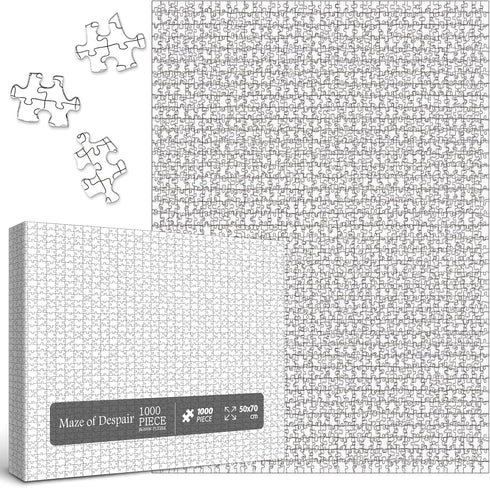 Impossible Crazy Jigsaw Puzzles for Adults 1000 Pieces, Difficult White Blank Challenging Puzzles