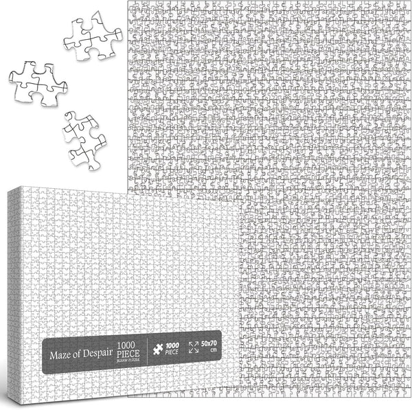 Impossible Crazy Jigsaw Puzzles for Adults 1000 Pieces, Difficult White Blank Challenging Puzzles