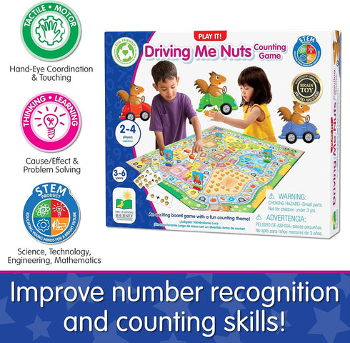 Learning Journey International Play It! Driving Me Nuts - Preschool Games & Gifts for Boys & Girls Ages 3+, Multicolor