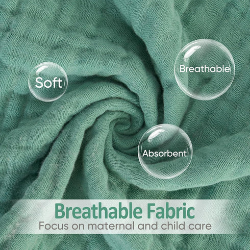 MIGIOL 100% Pack 12. 12 Muslin Burp Cloths Cotton of Soft, Gentle & Absorbent Baby Burp Cloths for Baby Girl & Boys.