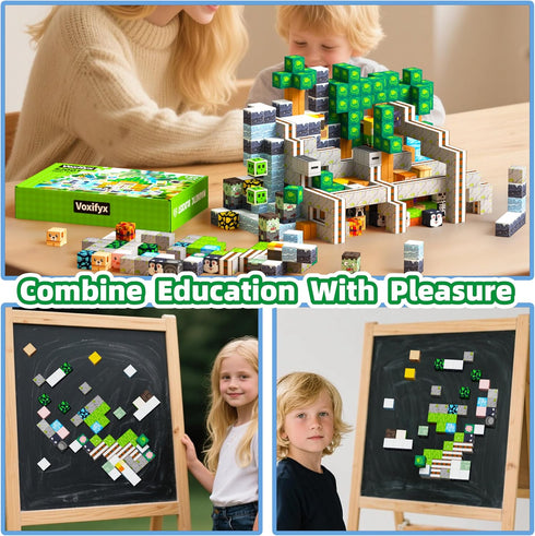 Voxifyx 150PCS Set Magnetic Building Blocks Toys, Kids Classroom Magnet Blocks Toy for Toddlers STEM Learning