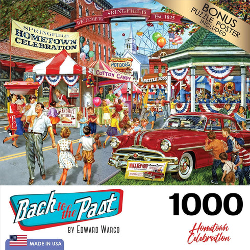 1000 RoseArt - Back to The Past - Hometown Celebration - Piece Jigsaw Puzzle for Adults