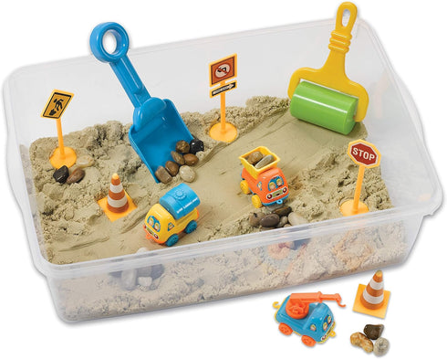 Creativity for Kids Sensory Bin: Construction Zone Playset, Excavator Toys for Boys Ages 3-5+ for Outdoor Fun