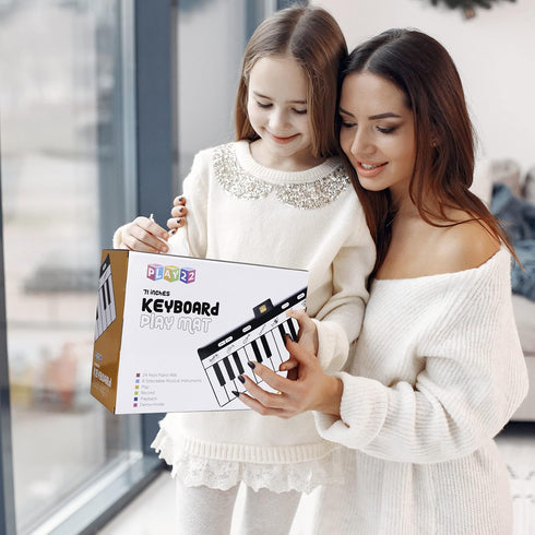 Play22 Floor Piano Mat for Toddlers, 71" - 24 Keys Piano Play Mat with Record, Playback, Demo, Adjustable Volume
