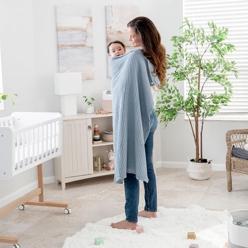 40 40 Comfy Cubs Waffle Weave Baby Blanket - x Cotton Blanket with Textured Design - Lightweight Swaddle for Bed, Crib