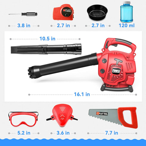 Bubble Leaf Blower for Toddlers, Upgrade Kids Bubble Machine with Gardening Tool Set, 2 in 1 Outdoor Toy