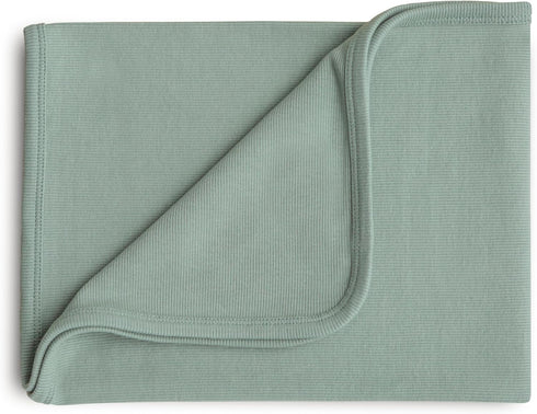 mushie Extra Soft Baby Blanket | Cotton and Elastane Ribbed Receiving Blanket,