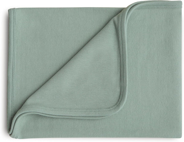 mushie Extra Soft Baby Blanket | Cotton and Elastane Ribbed Receiving Blanket,