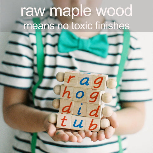 Phonetic Reading Blocks for The Beginning Reader | Tangible Preschool Learning Material | Phonic Word Building Activity