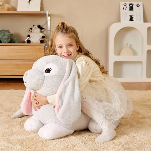 EARTHSOUND Giant Rabbit Stuffed Animal Plush Toy - Large Realistic Bunny Jumbo Soft Toy, Cute Huge Plushy Gift