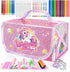 DreamyCandy 70PCS Unicorn Washable Markers Set with Glitter Pencil Case,Art Supplies for Kids