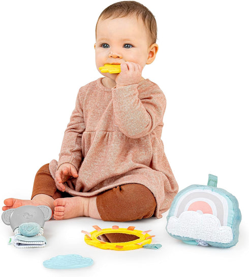 Ingenuity Set 2 Calm Springs Soothing Essentials Gift - Musical Toy, Rattle, Mirror, Teethers for Baby