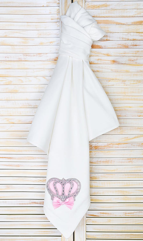 Charming Pink Jewels Crown Swaddle Blanket for Newborns
