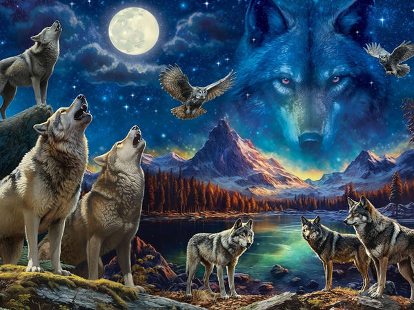 Ceaco Glow in The Dark Jigsaw Puzzle, The Beauty of Wolves, 750 Piece Puzzle for Adults