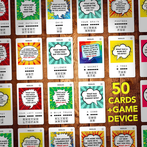 100 PICS Riddles Travel Game - Guess 100 Riddles Flash Cards with Slide Reveal Case for All Ages
