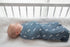 Navy and White Triangles Large Baby Swaddle Blanket by Copper Pearl
